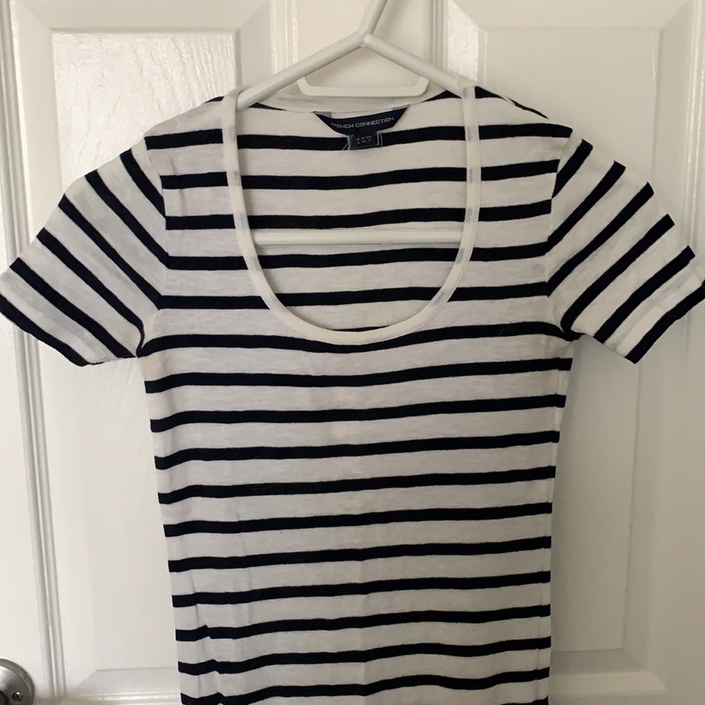 French Connection Fitted Striped Midi Dress - Picture 2 of 3